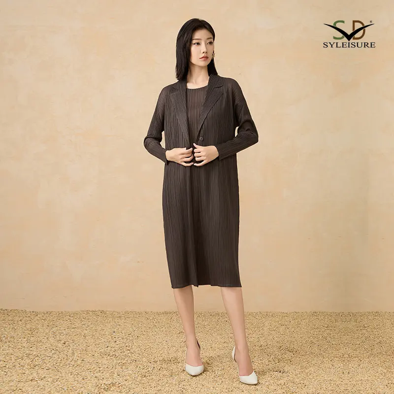 Women's Pleated Long Open - Front Coat (4).jpg