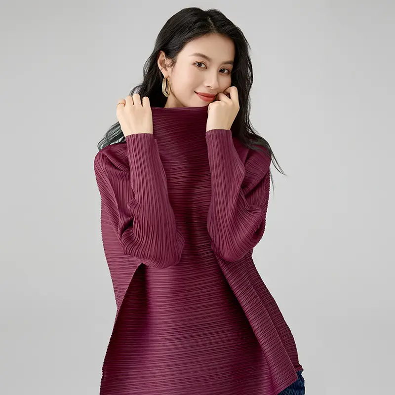 Women's Elegant Pleated Long Sleeve Blouse (5).jpg