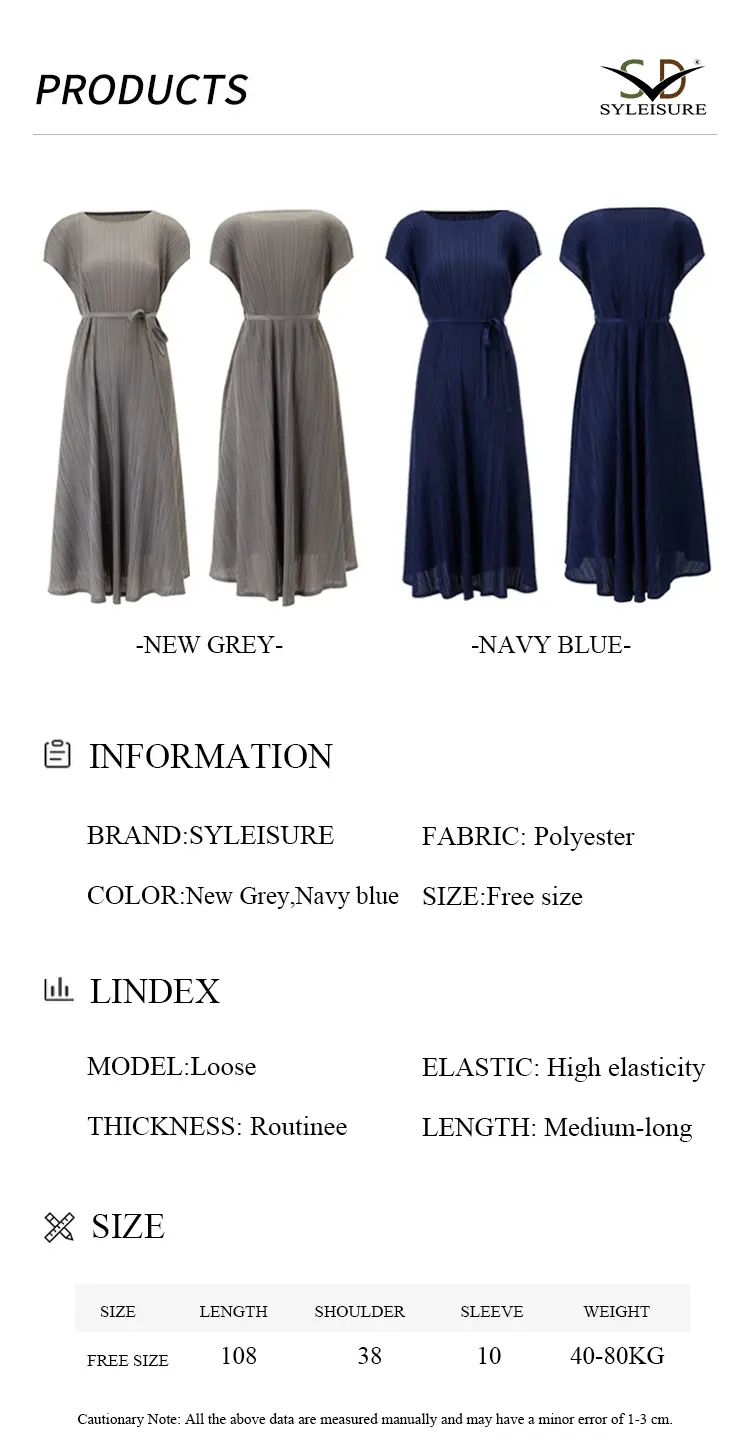 Women's Pleated Short - Sleeve Midi Dress (8)