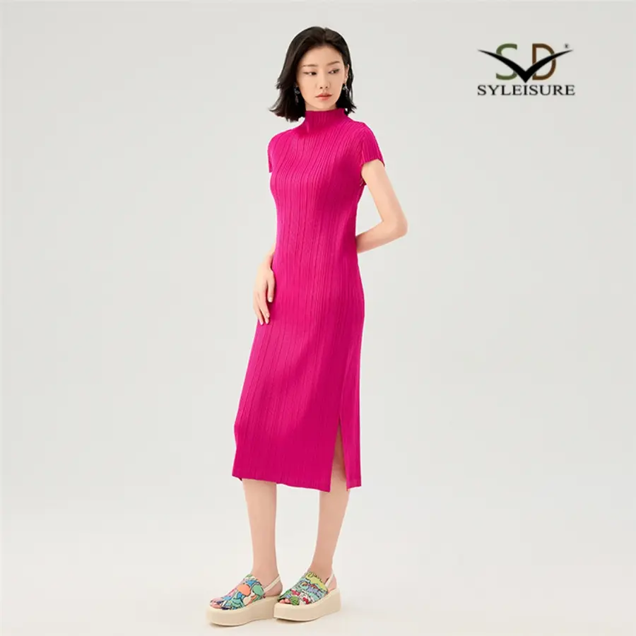 Mock Neck Short Sleeve Midi Dress (3).jpg