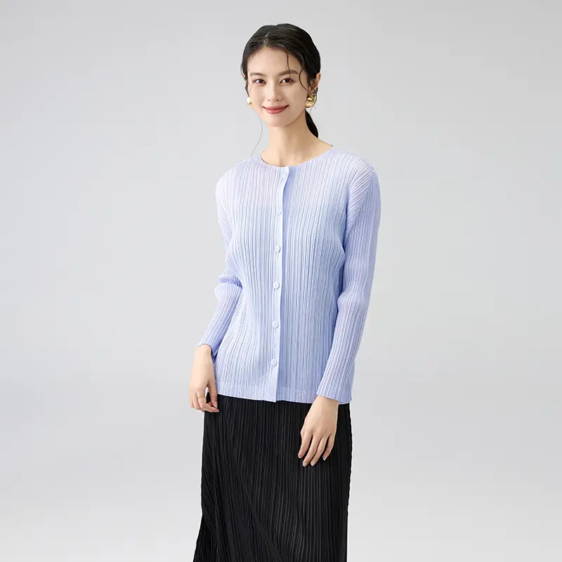 Pleated Long Sleeve Button Up Cardigan (2).jpg