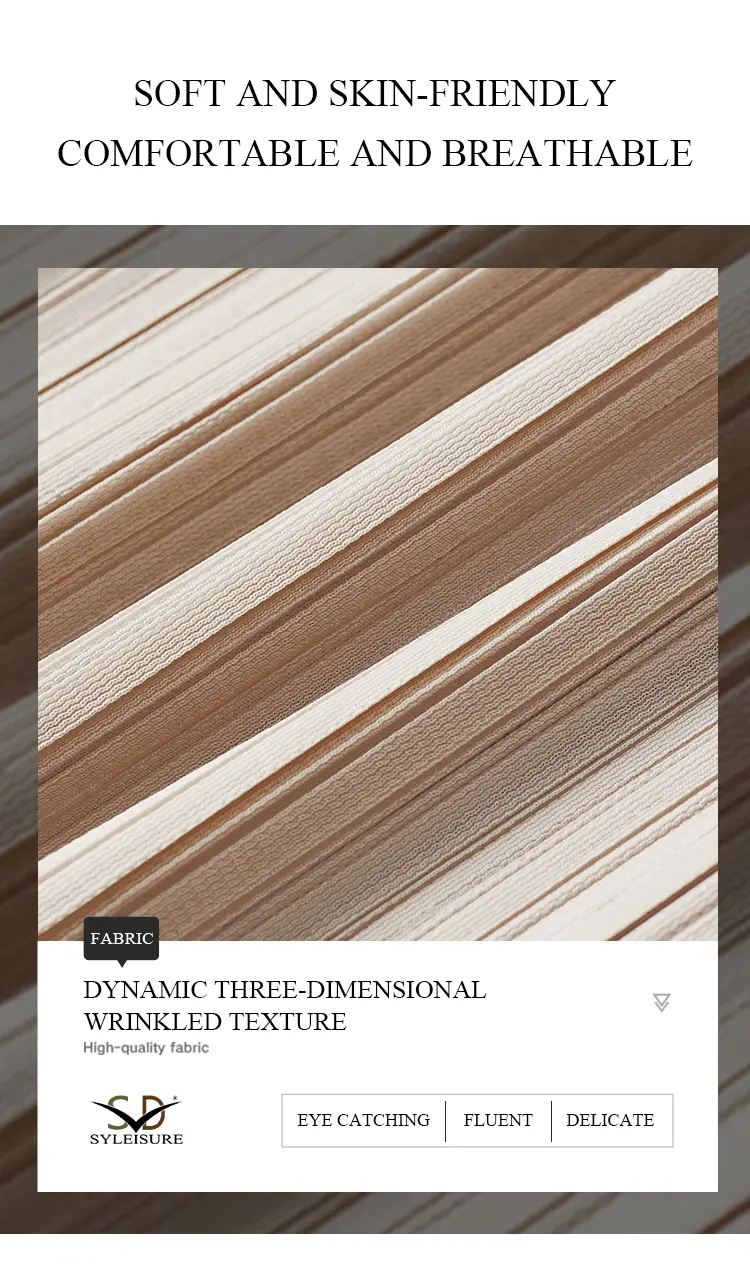 Women's Pleated Long - Sleeve Midi Dres (2)