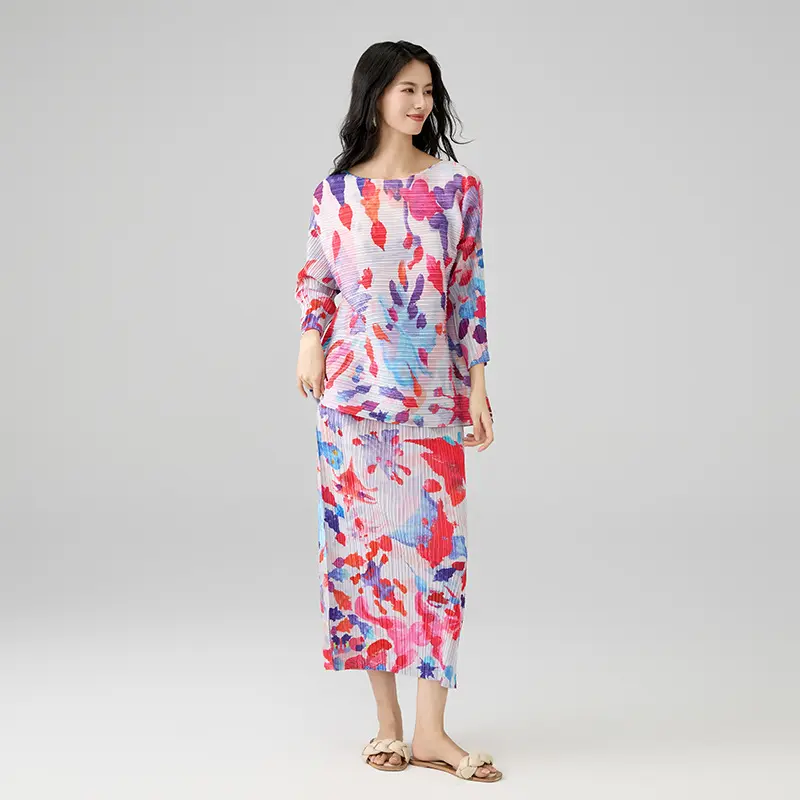 Floral Pleated Two Piece Set for Women (5).jpg