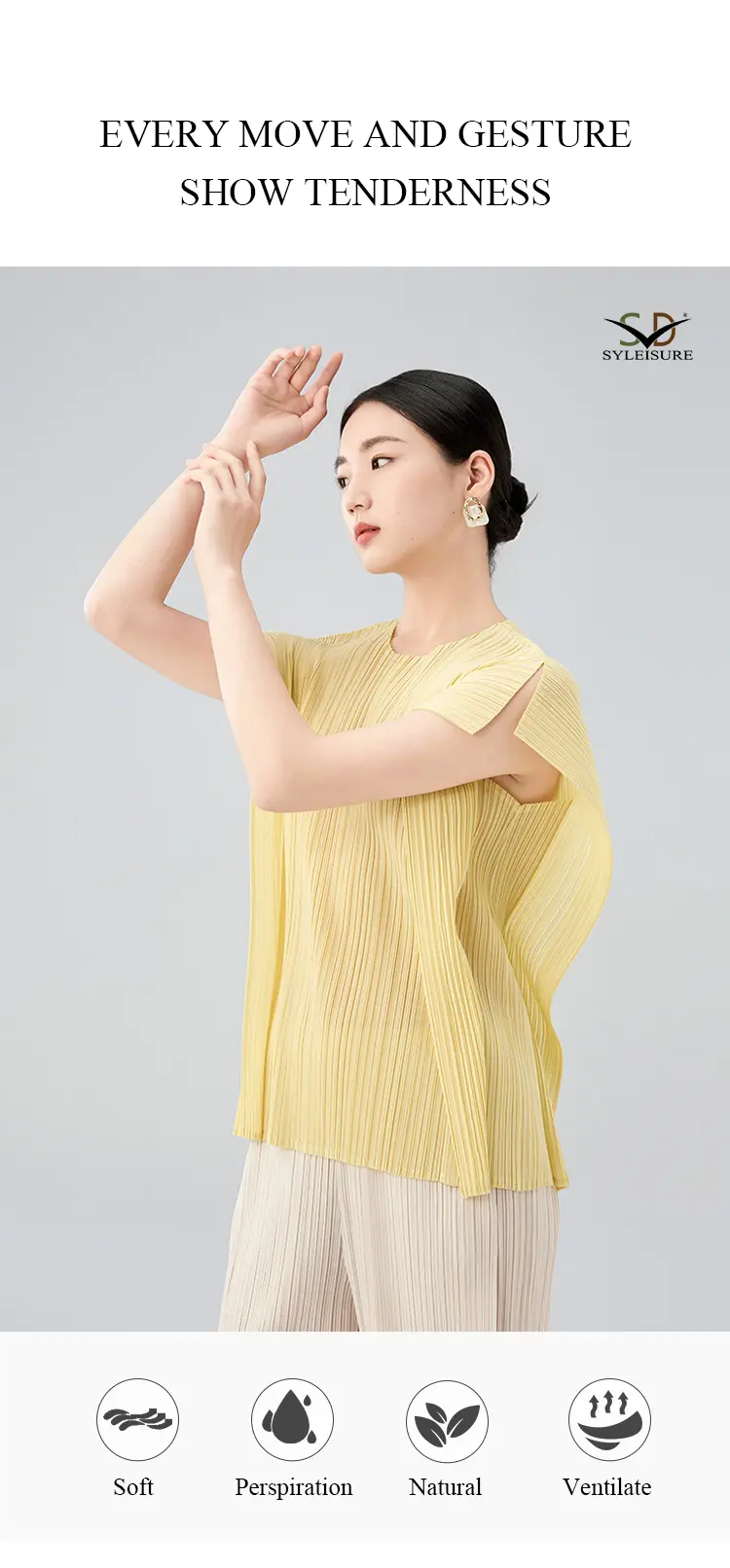 Women's Pleated Short - Sleeve Top (7)