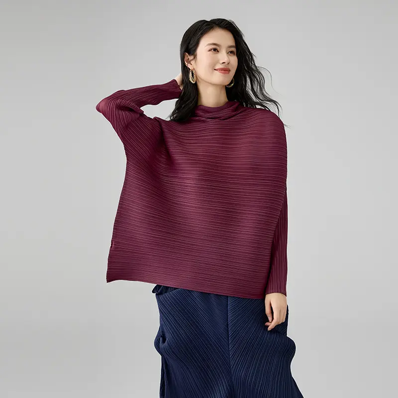 Women's Elegant Pleated Long Sleeve Blouse (4).jpg